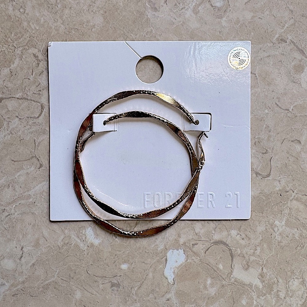 Forever 21 Rose Gold Hoops Hoop Earrings NEW WITH TAG